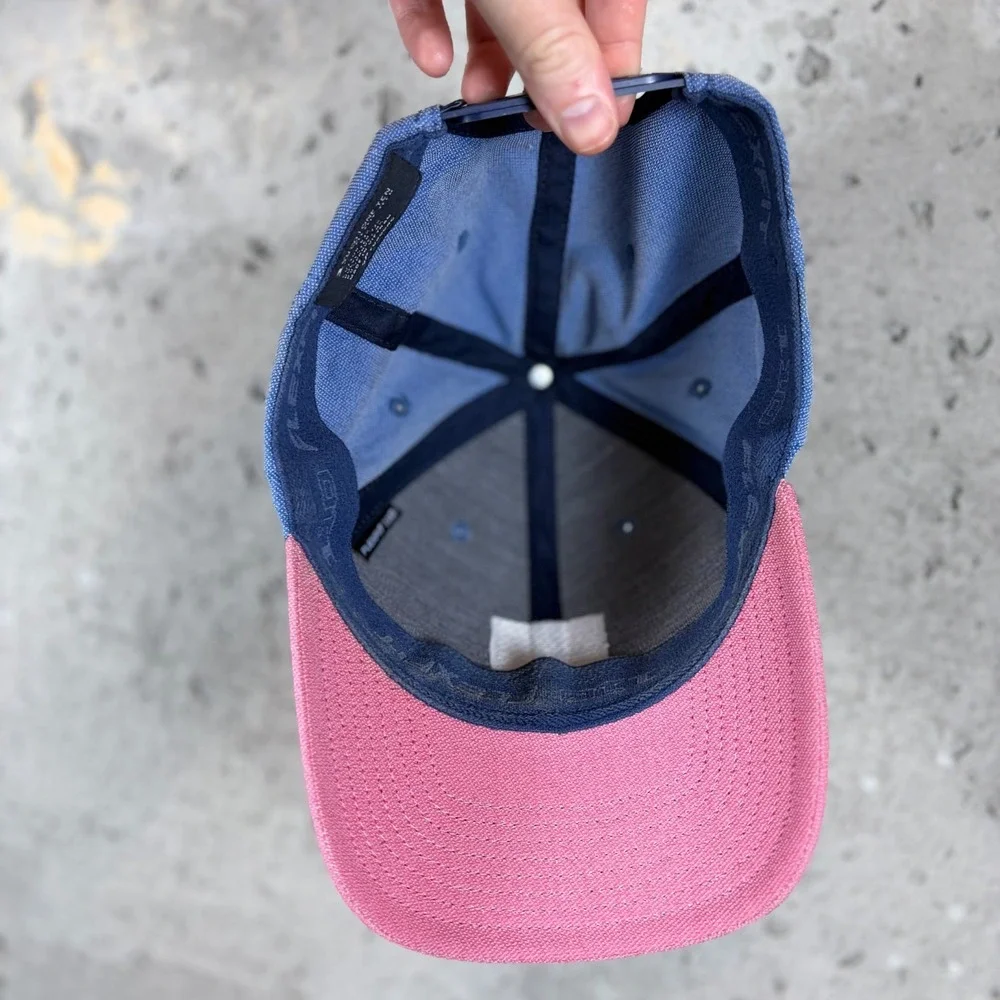 TravisMathew Flexfit 110 Desert Days Snapback Golf Hat Mens Blue Pink Cotton